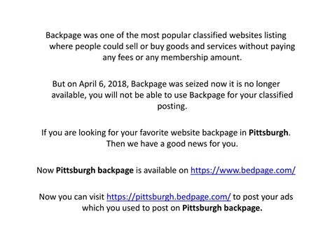 pittsburgh bedpage